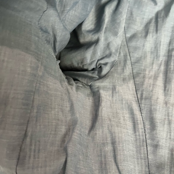 [6]Ann Taylor Navy and White Striped Cotton Blend Light Blazer - Picture 5 of 12